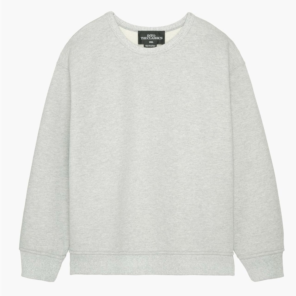 Zara into the classics size medium in GRAY MARL RIB SWEATSHIRT LIMITED EDITION